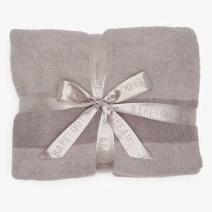 Barefoot Dreams Cozy Chic Block Stripe Throw Blanket 45X60 Beach Rock NWT